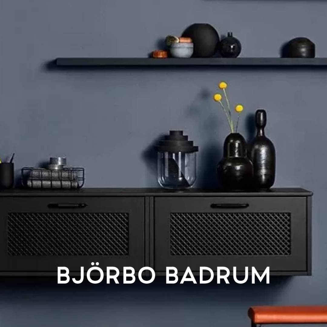Blyertsgrå badrumsmöbler i klassisk stil från Björbo Badrum